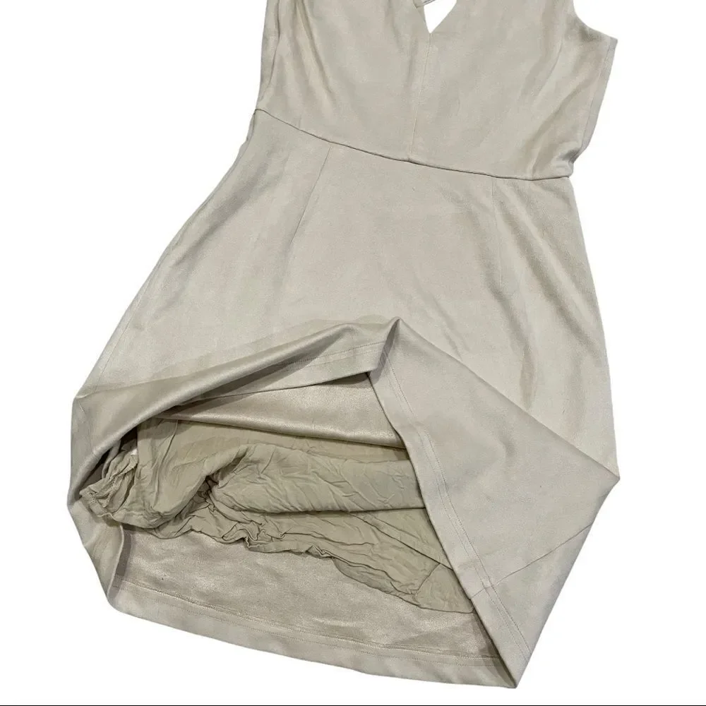 𝅺wayf Faux Suede Criss Cross Sleeveless Dress Sz XS